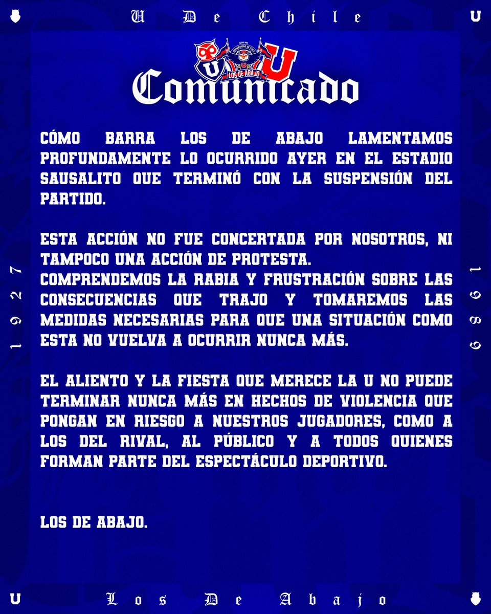 U_LOSDEABAJO's tweet photo. ¡Atención Los de Abajo! https://t.co/o2gDXDQ1Cg