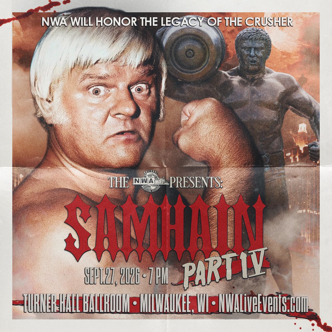nwa's tweet photo. “The Crusher Honored Sept. 27 at NWA Samhain, Live at Turner Hall Ballroom”

Read this terrific article by @Todd_Rosiak in Milwaukee’s @journalsentinel. 

https://t.co/HERG639LNS https://t.co/qzhGczFFTK