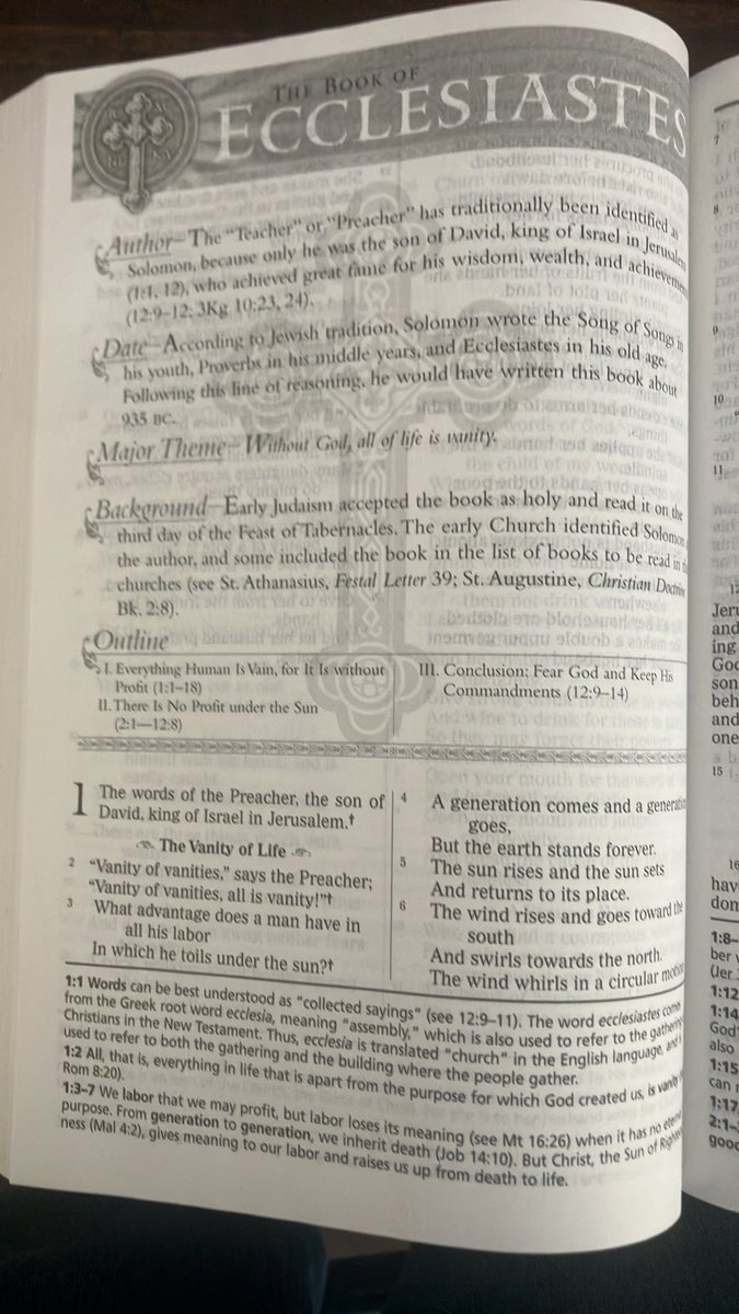jameskmoonX's tweet photo. Every young man needs to read Ecclesiastes. I’ve been reading it again recently. https://t.co/kB0VT0xUQl