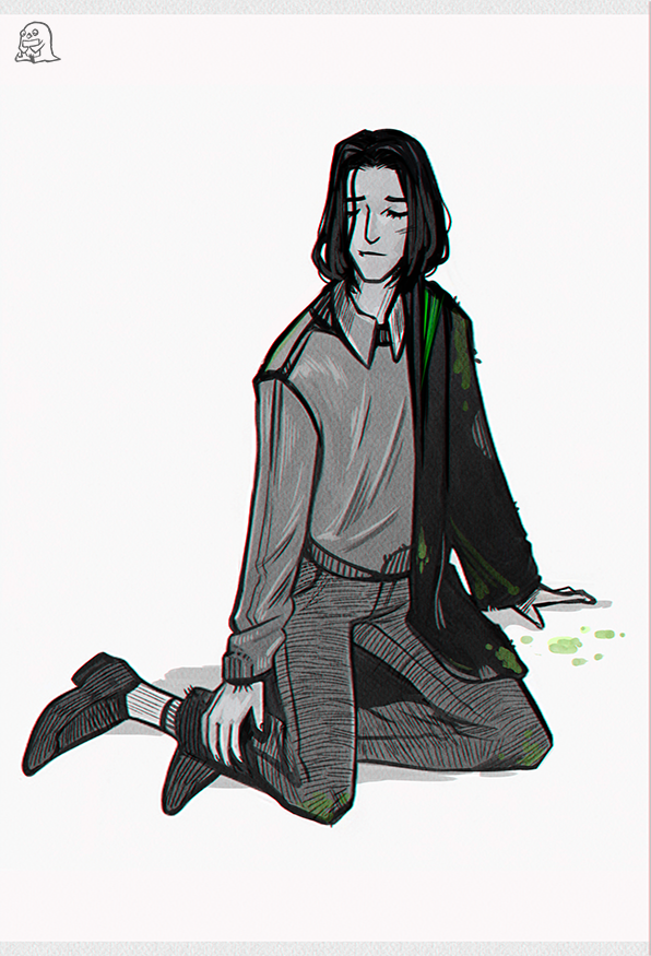 shugister's tweet photo. I’ve adored Severus Snape since childhood and I still can’t believe that people are now liking my art of him. My younger self would have been absolutely thrilled. #SeverusSnape https://t.co/buNzWzgXna