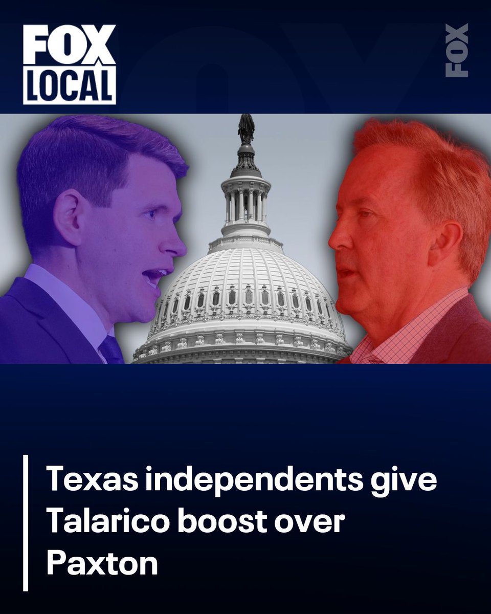 FOX26Houston's tweet photo. Democrat James Talarico is continuing to attract the support of independent voters in the race for U.S. Senate over his Republican opponent, Attorney General Ken Paxton. https://t.co/ylJXpJbBma https://t.co/QA1DvVm6C4