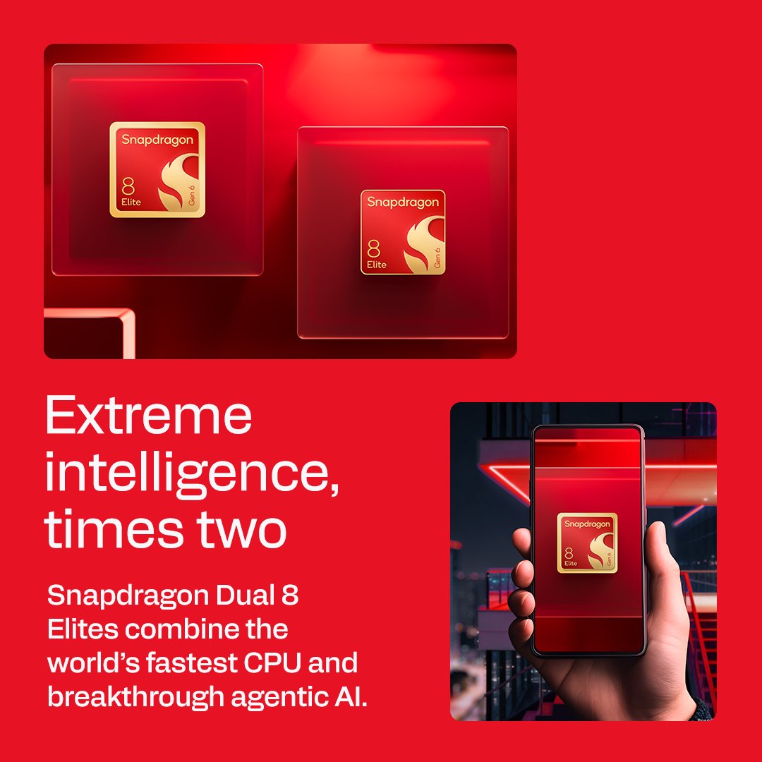 Snapdragon's tweet photo. From record-breaking speed to breakthrough agentic AI, here’s what we announced at #SnapdragonSummit.