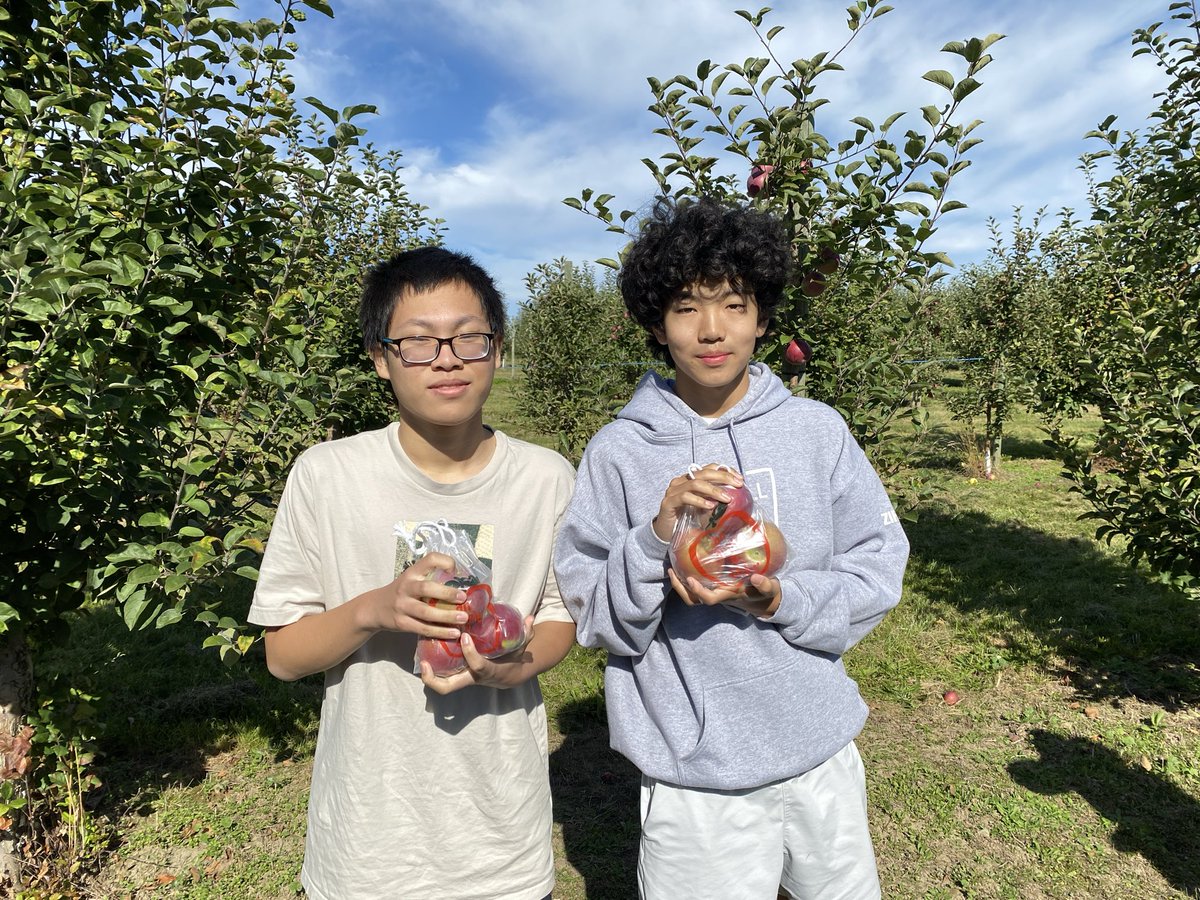 studyTDSB's tweet photo. 🍎 Apples, autumn, and awesome company! 🍁 Our international students traded the classroom for the orchard today to experience a classic fall tradition: apple picking! Making sweet memories far from home! ✨ #studytdsb #internationalstudents @tdsb https://t.co/RYlvYzSLCa