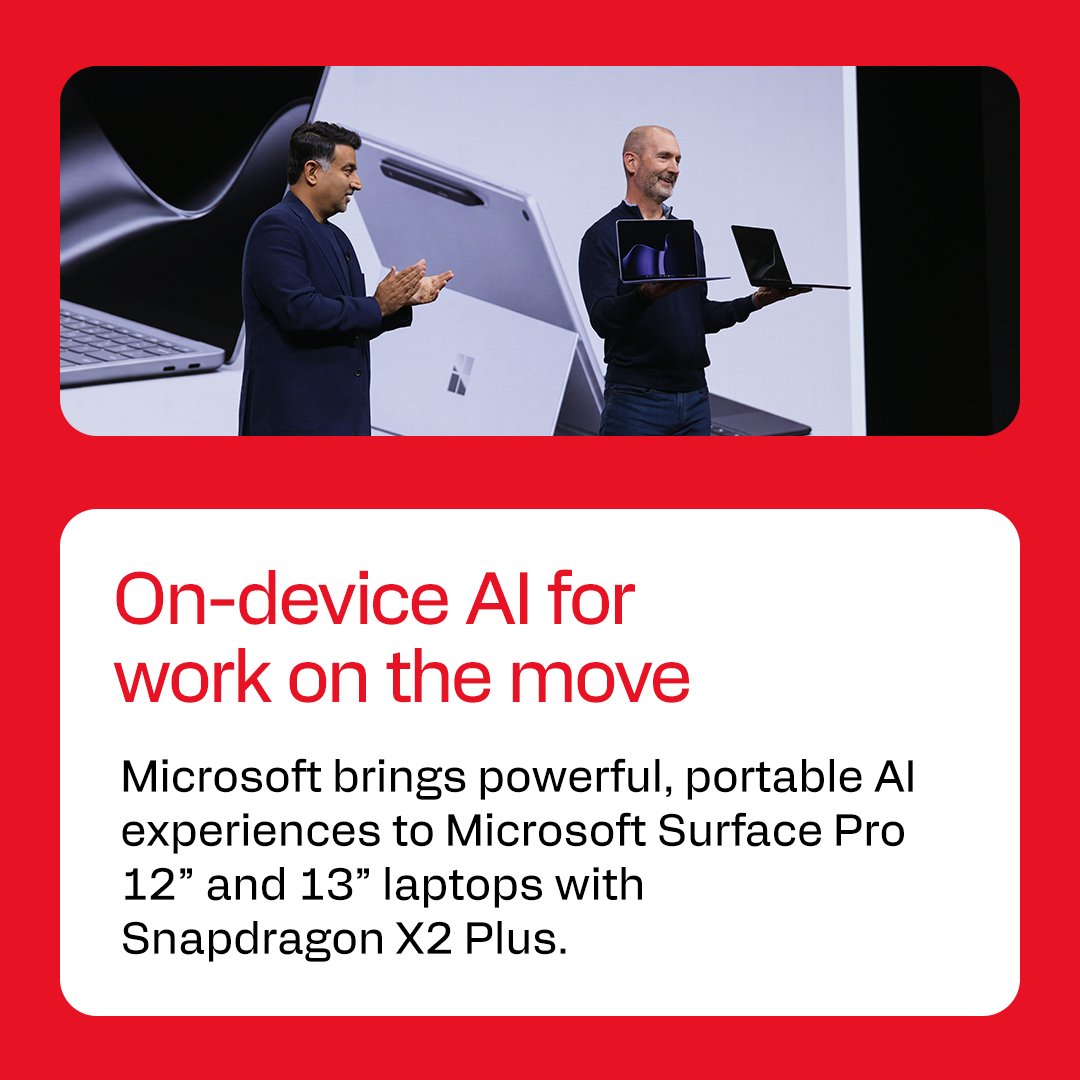 Snapdragon's tweet photo. From record-breaking speed to breakthrough agentic AI, here’s what we announced at #SnapdragonSummit.