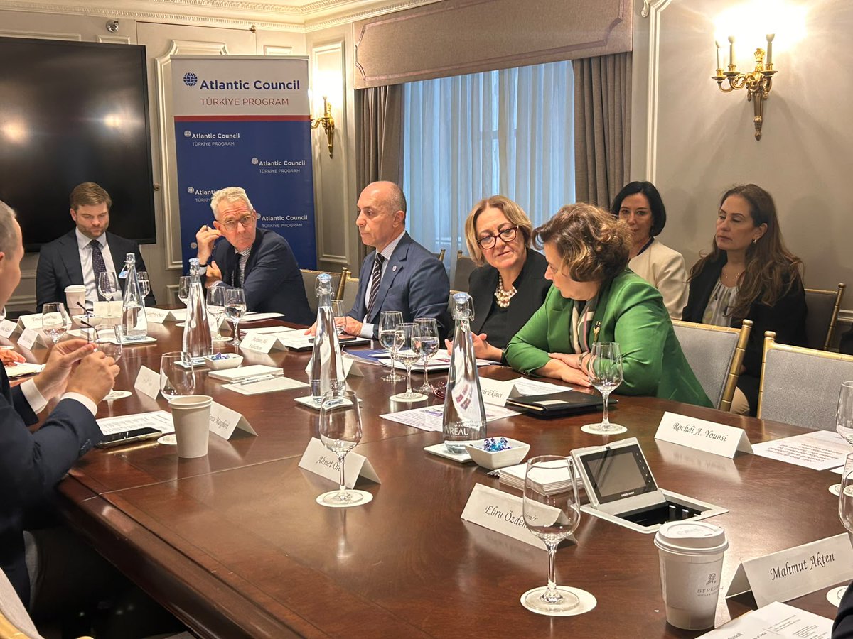 AC_TRprogram's tweet photo. It was a busy and productive week in New York for the @AtlanticCouncil Turkey Program.

Over three days, we hosted four events bringing together senior government officials, as well as private sector leaders from across the region.

Here’s a look back at the week👇 https://t.co/4kE95YL6gO