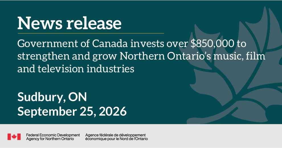 FedNor's tweet photo. Check out how our $850K+ investment in @cio_north will train workers & make it easier to produce music, film and television content in #NorthernON. #FedNor #NODP
https://t.co/ibb4gbqqDa https://t.co/BYoUL36K2e
