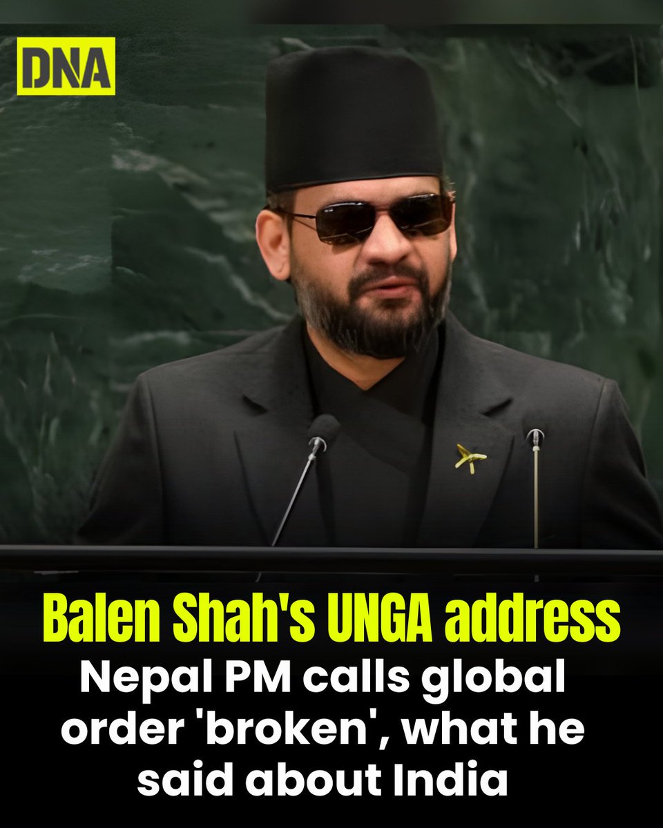 dna's tweet photo. Nepal PM Balen Shah's first UNGA address highlighted climate change, India's support after Nepal floods and a proposed Nepal-India-China climate resilience mechanism.
Read here :https://t.co/HKiZNA4zyT
#BalenShah #NepalPM #UNGA2026 #UNGA81 #GlobalOrder #DNAUpdatesc https://t.co/BmeuGBaRpI