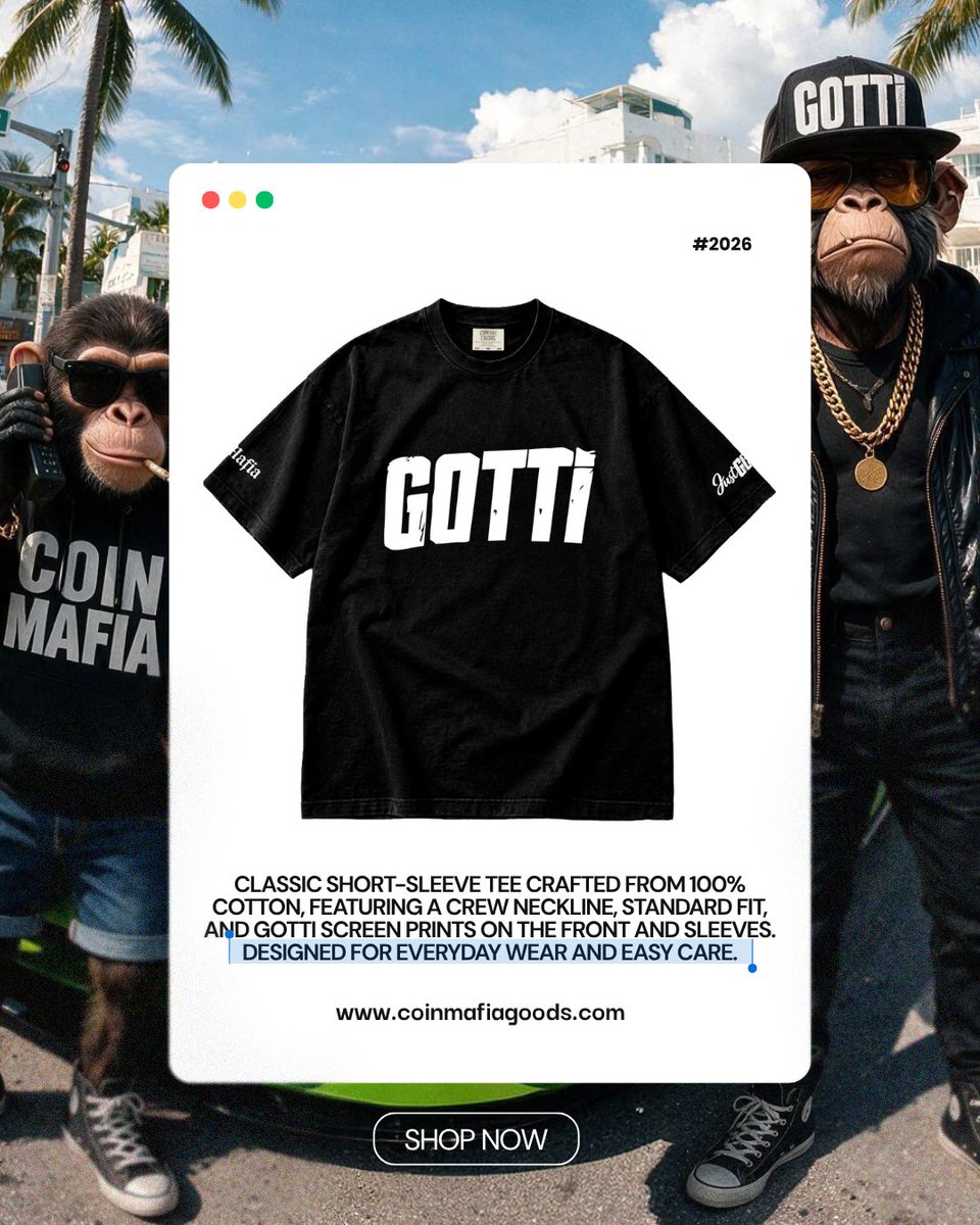 CoinMafiaio's tweet photo. The GOTTI T-Shirt is now available.

Limited drop. International shipping available.

SHOP NOW → https://t.co/RIIuxNFXE3

#PLS #PulseX #HEX #MAFIA #DeFi #GOTTI #PLSX https://t.co/99ZvQCoJzi