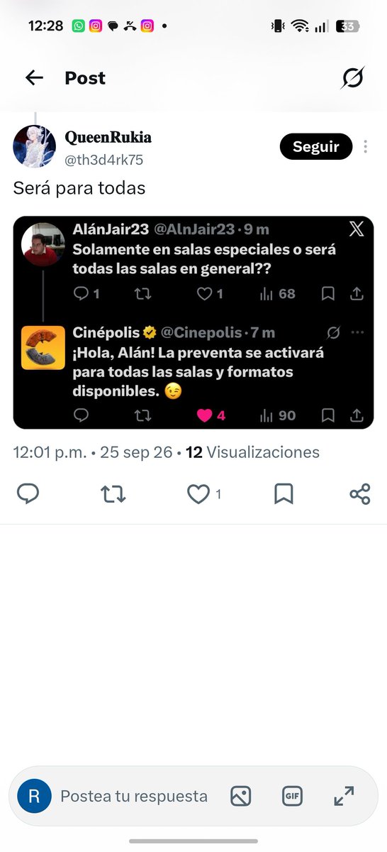 DaynnRicardo's tweet photo. @Cinepolis Aquí mencionaron que será para todas las salas, tío! @Cinepolis @AyudaCinepolis https://t.co/vIb0rJsjHQ