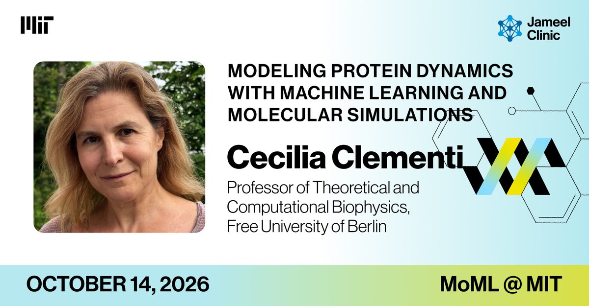 AIHealthMIT's tweet photo. We're excited to welcome @FU_Berlin's @CecClementi to  MIT for #MoML2026 on Oct. 14! 
🎟️ <30 tickets left! Register now: https://t.co/0396INwdoA https://t.co/lstCq9vo1P