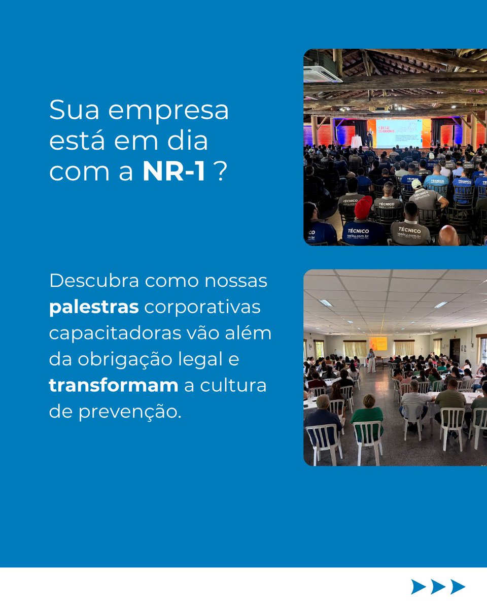 CruzAzul_BR's tweet photo. O sucesso de uma empresa passa obrigatoriamente pela saúde e segurança de quem faz ela acontecer todos os dias.

No cenário corporativo atual, cumprir exigências legais e cuidar do clima organizacional não são tarefas separadas elas caminham juntas. A Cruz Azul no Brasil desenvolveu um portfólio completo de soluções voltadas para o ambiente corporativo, unindo a rigidez técnica que a sua gestão precisa à humanização que os seus colaboradores merecem.   

Palestras interativas alinhadas a NR-1: Adequação legal que engaja, conscientiza e protege.
Rodas de Conversa: Diálogos abertos que fortalecem a saúde mental, a empatia e a união das equipes.   

Quer levar essa transformação para dentro da sua organização? Nossa equipe comercial desenha uma proposta exclusiva para o seu negócio.   

📞 WhatsApp: 47 9694-0222
📧 E-mail: parceriacorporativa@cruzazul.org.br
🌐 Site: https://t.co/X98KdvR7Nf   

#CruzAzulNoBrasil #SaúdeCorporativa #SegurançaDoTrabalho #NR1 #SaúdeMental #GestãoDePessoas #RHStrategic #ClimaOrganizacional #Empresas #SESMT