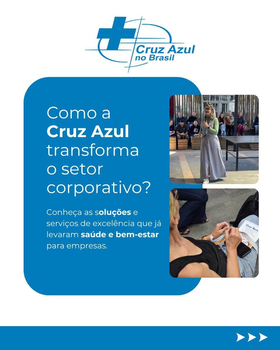 CruzAzul_BR's tweet photo. O sucesso de uma empresa passa obrigatoriamente pela saúde e segurança de quem faz ela acontecer todos os dias.

No cenário corporativo atual, cumprir exigências legais e cuidar do clima organizacional não são tarefas separadas elas caminham juntas. A Cruz Azul no Brasil desenvolveu um portfólio completo de soluções voltadas para o ambiente corporativo, unindo a rigidez técnica que a sua gestão precisa à humanização que os seus colaboradores merecem.   

Palestras interativas alinhadas a NR-1: Adequação legal que engaja, conscientiza e protege.
Rodas de Conversa: Diálogos abertos que fortalecem a saúde mental, a empatia e a união das equipes.   

Quer levar essa transformação para dentro da sua organização? Nossa equipe comercial desenha uma proposta exclusiva para o seu negócio.   

📞 WhatsApp: 47 9694-0222
📧 E-mail: parceriacorporativa@cruzazul.org.br
🌐 Site: https://t.co/X98KdvR7Nf   

#CruzAzulNoBrasil #SaúdeCorporativa #SegurançaDoTrabalho #NR1 #SaúdeMental #GestãoDePessoas #RHStrategic #ClimaOrganizacional #Empresas #SESMT