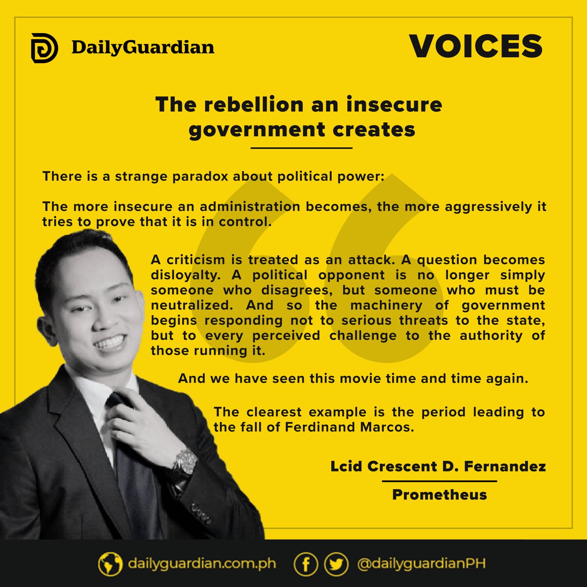 dailyguardianph's tweet photo. Today's #Prometheus by Lcid Crescent D. Fernandez (September 26, 2026) in #DailyGuardian's #Voices.
READ: https://t.co/ww3VoRsoyf https://t.co/9bX5igfurL