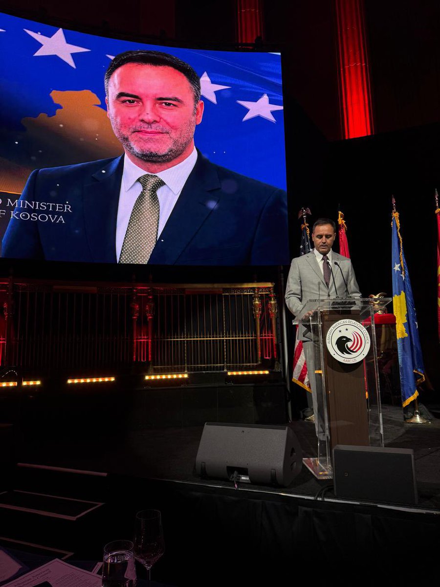 KonjufcaGlauk's tweet photo. 🇽🇰🇦🇱🇺🇸

Always special to be among our Albanian-American community in New York, whose patriotism and decades of commitment stand at the foundations of Kosova’s freedom and independence.

At the Albanian American Relations Council Gala, I stressed that the injustice surrounding the Specialist Chambers first instance judgement must be corrected and that the legitimacy of the KLA’s liberation struggle must be protected. At a time of major challenges, unity, institutional responsibility and national cohesion remain essential.

Grateful to AARC for bringing our community together and reaffirming the enduring bond between Albanians and the United States.