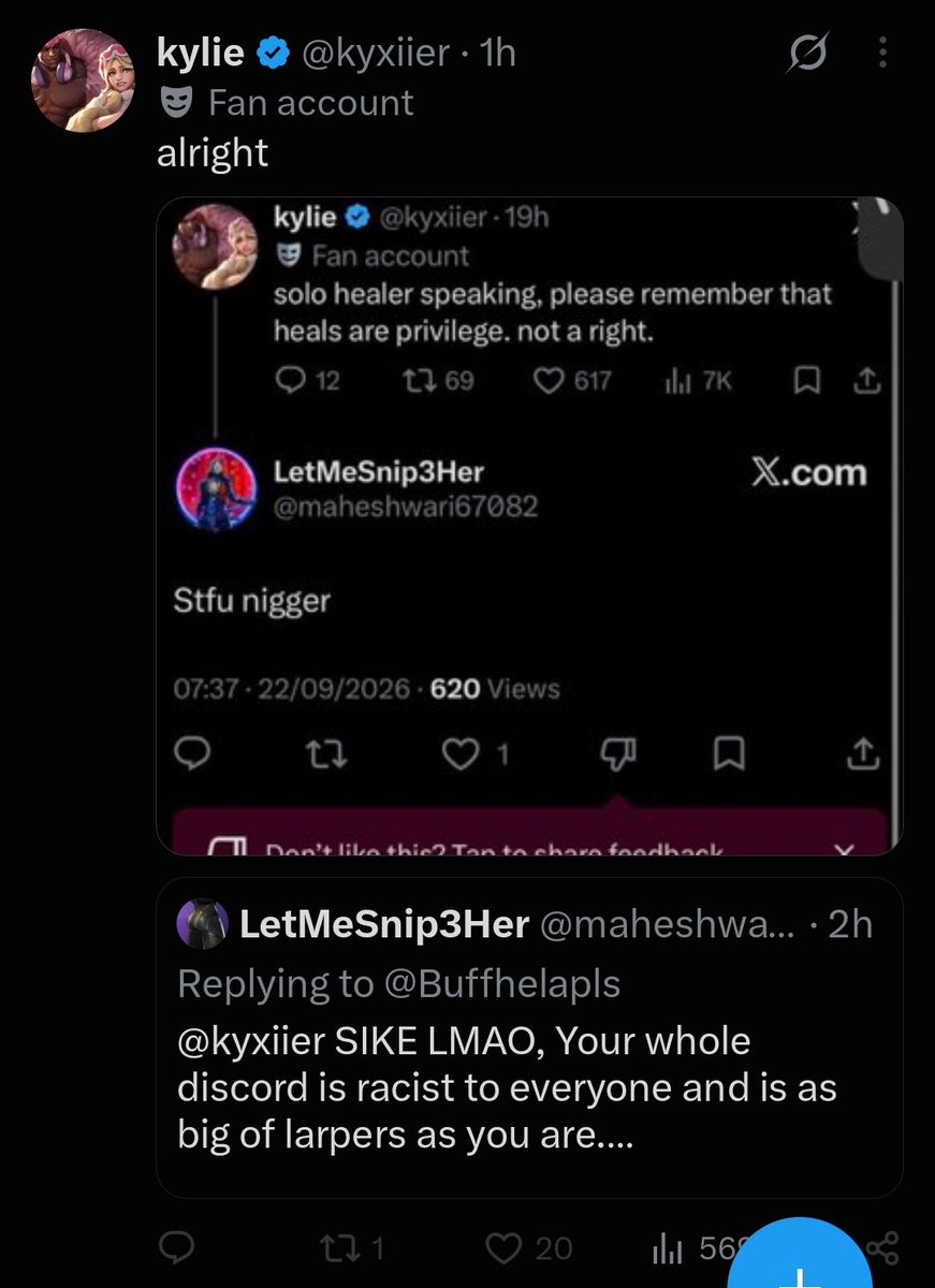 Buffhelapls's tweet photo. What ur doing is racism btw kicking people solely off their race, also ur the biggest grifter I've seen, giving attention to burner accounts with 5 followers for likes yikes!!
@kyxiier https://t.co/3eRGjAV0gK