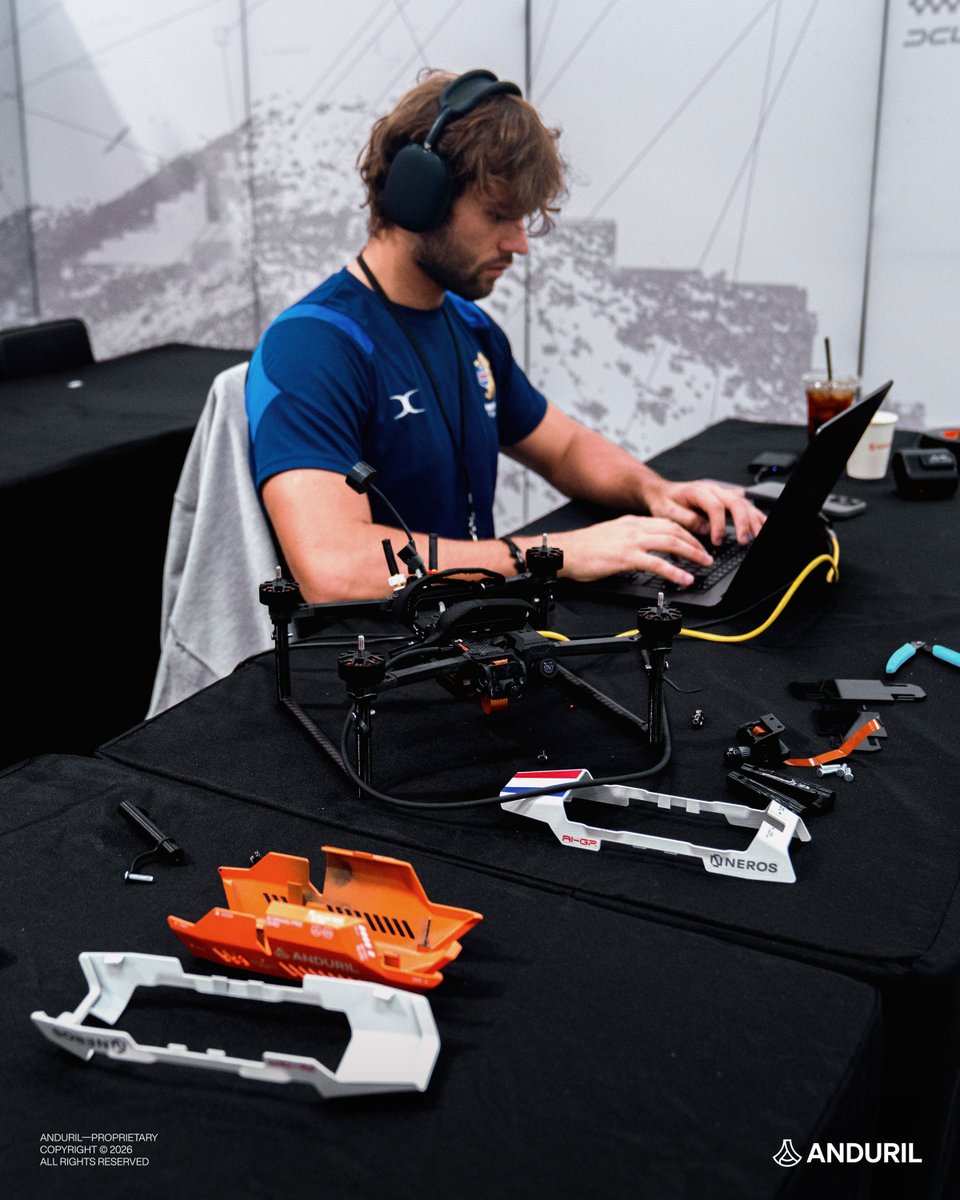 anduriltech's tweet photo. The AI Grand Prix takes flight with $500k and a job at Anduril on the line.

This week, we hosted the Physical Qualifier at Anduril HQ with competitors from 8 countries testing their code live under pressure. 

USA 🇺🇸, Japan 🇯🇵, South Korea 🇰🇷, Taiwan 🇹🇼, the Netherlands 🇳🇱, Estonia 🇪🇪, Kazakhstan 🇰🇿, and China 🇨🇳. The event doubled as a recruiting event for eligible global talent. 

Over 3,000 teams registered. 10 teams remain. Find out who wins on Dec 11th. The first-ever AI–GP takes place at Arsenal-1 in Ohio.