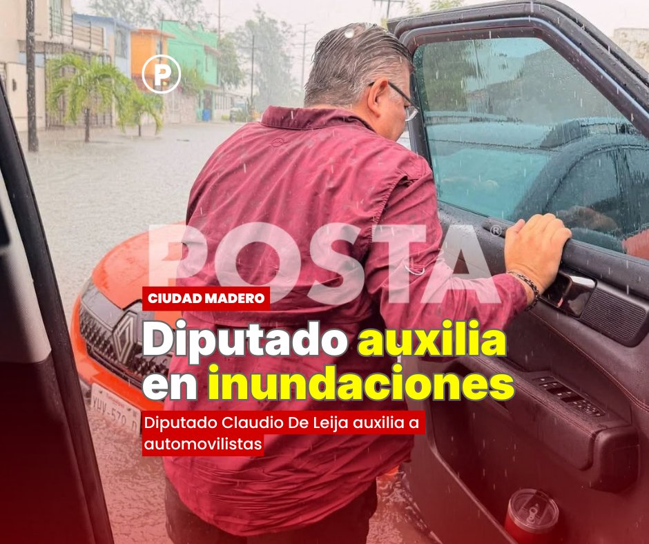 POSTATamaulipas's tweet photo. 📣Diputado Claudio De Leija entre las inundaciones de #CiudadMadero; intentando ayudar a automovilistas.

#POSTATamaulipas #inundaciones #LluviasIntensas https://t.co/VEO3TRtVtz