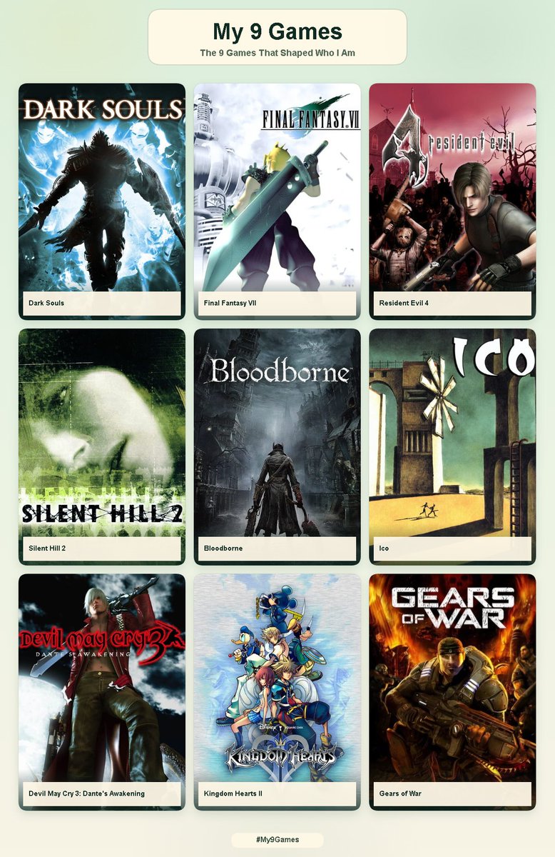 DireRavennn's tweet photo. 9 games that shaped who I am trend https://t.co/15Qn9763SC