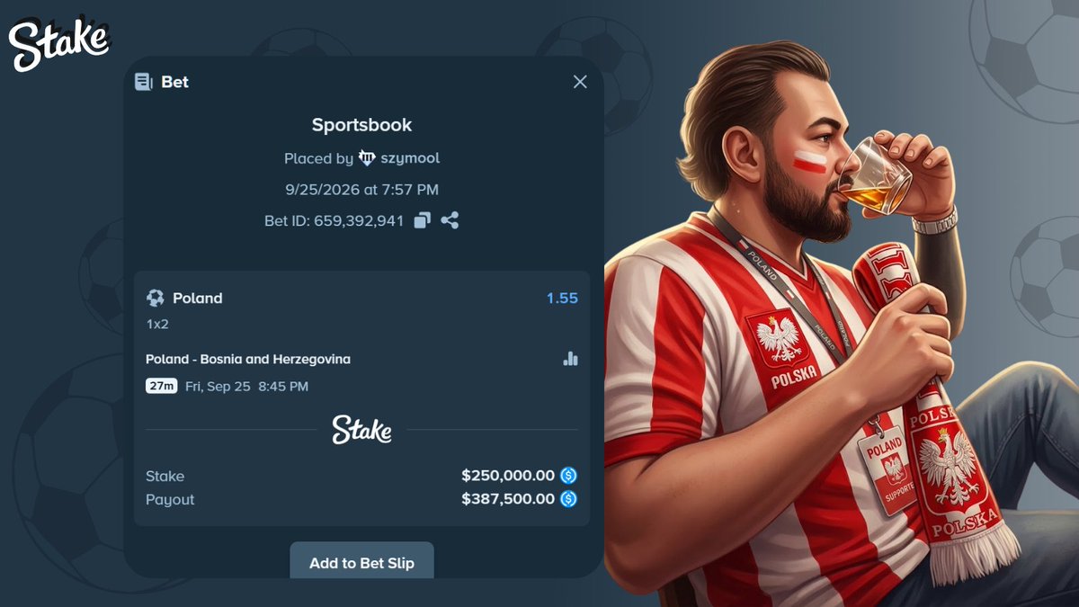 szymool's tweet photo. I'm going big on Poland today! If I had to bet on the exact score, I'm thinking 2:0 what about you guys? Leave some love in the comments and I'll send you something  Remember, you need to be registered on @Stake with the code Szymool! https://t.co/LMmquOvlD4