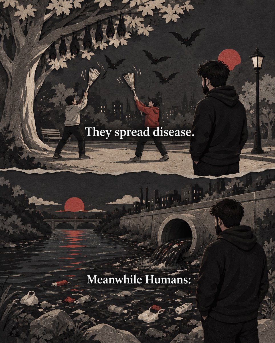 MichaDeninno's tweet photo. We call animals dirty, dangerous, or disruptive, then forget we built cities on their forests, polluted their rivers, and filled oceans with plastic. They’re not invading our world. We built ours inside theirs. https://t.co/NNq3KkbRz3