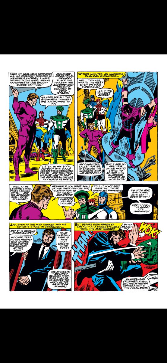 Gajumaka's tweet photo. Avengers 39 is a goofy issue but mad thinker is fun! Even if Hercules serves as a literal Deus Ex Machina https://t.co/R0VI2HbVzd