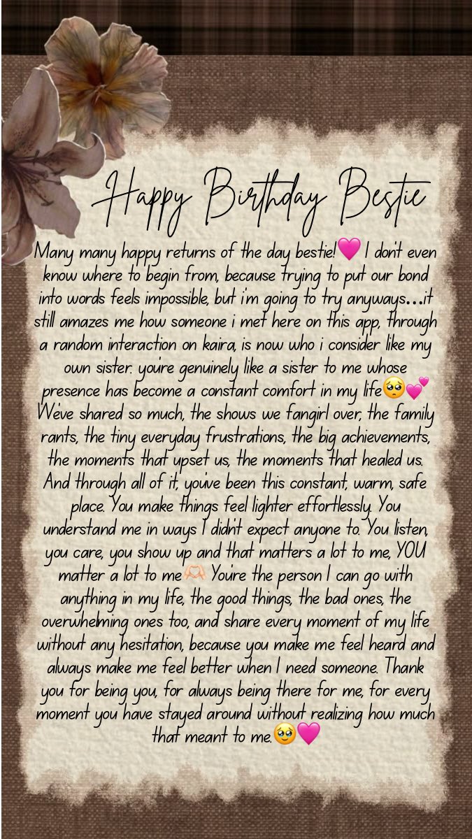 ranjhaax's tweet photo. Happiest Birthday Bestie🥹🩷 
just made a little edit and my wishes for my birthday girl who’s the sweetest, kindest and has the purest heart🩷 (can’t match your talent with edits my fav editor, but here you go🫣) @chocoaliciousx https://t.co/tBiHoKSwwp