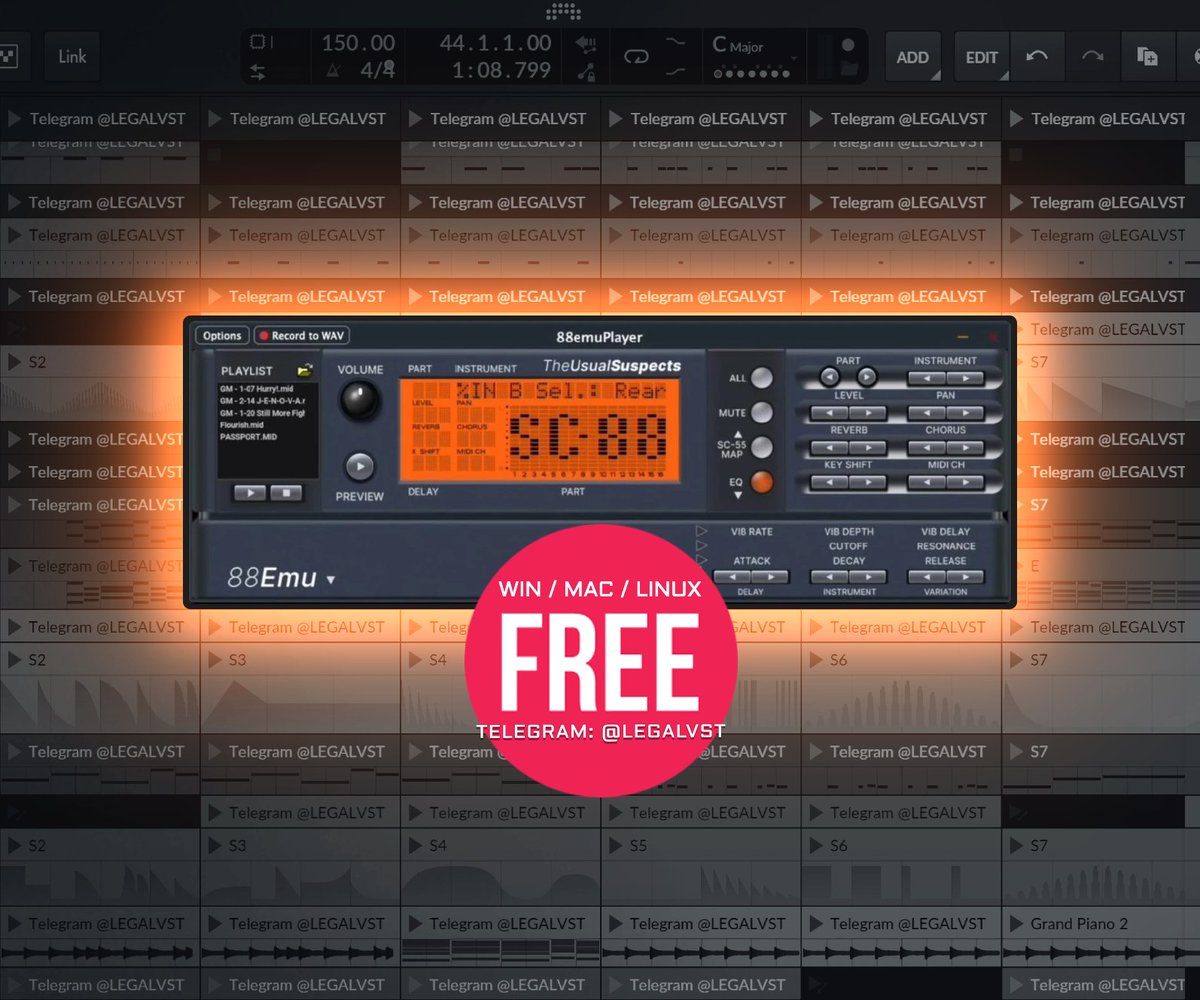 LEGAL_VST's tweet photo. 88emuPlayer by The Usual Suspects 🎛️
Sound Canvas Emulator
💻 Mac/Win/Linux (Standalone)
🎁 FREE (Open-Source) https://t.co/ZgXLy32RdH
More freeware 👉 https://t.co/okUqkdbah2
#freeplugin #emulator #soundcanvas #opensource #cli #analogemulation https://t.co/qS8Ytw8Ig3