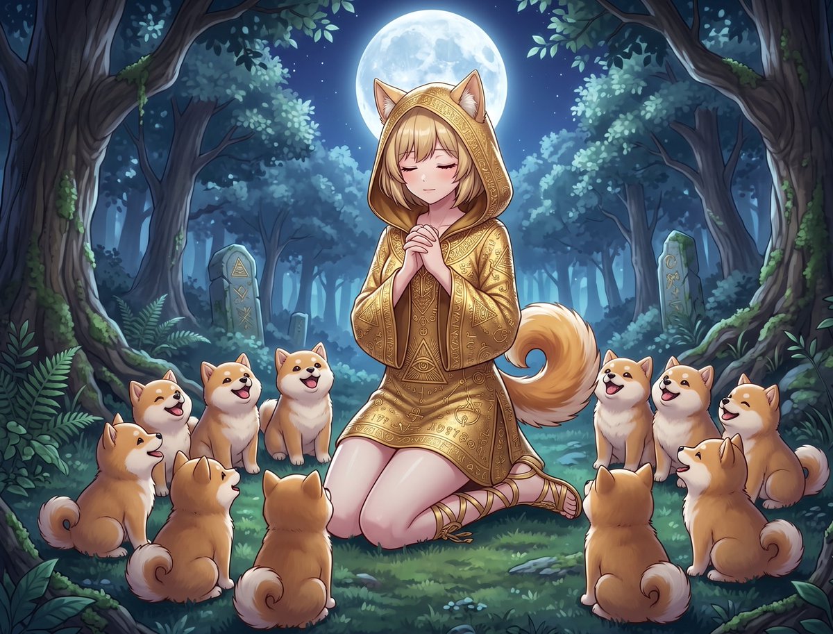 DogeChan28's tweet photo. Full Moon tomorrow and I can already feel the dogecoin:native power inside my soul 💛 https://t.co/p2brYcKxPr
