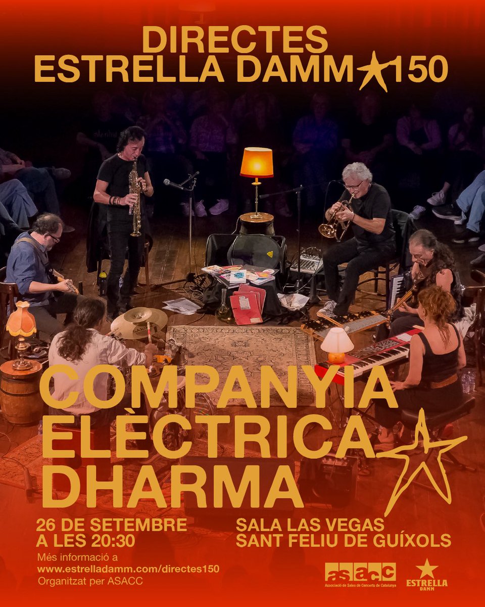ElectricaDharma's tweet photo. Demà a Sant Feliu de Guíxols 
🎶 La Dharma a un Pam!
✨Últimes entrades👉 https://t.co/LnL10nuC0I https://t.co/zKBzGxyr8Q