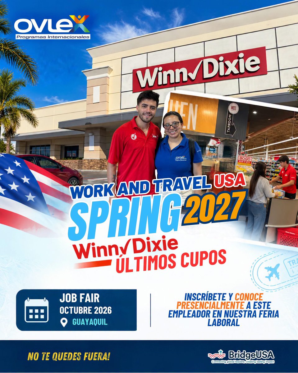Ovlex_ec's tweet photo. 🇺🇸 ¿𝗬 𝗦𝗜 𝗧𝗨 𝗣𝗥𝗢́𝗫𝗜𝗠𝗢 𝗧𝗥𝗔𝗕𝗔𝗝𝗢 𝗘𝗦𝗧𝗨𝗩𝗜𝗘𝗥𝗔 𝗔 𝗠𝗜𝗟𝗘𝗦 𝗗𝗘 𝗞𝗜𝗟𝗢́𝗠𝗘𝗧𝗥𝗢𝗦 𝗗𝗘 𝗖𝗔𝗦𝗔? ✈️

𝗪𝗶𝗻𝗻-𝗗𝗶𝘅𝗶𝗲 todavía tiene un lugar para ti en SPRING 2027. ❤️💙

🚨 Ú𝗟𝗧𝗜𝗠𝗢𝗦 𝗖𝗨𝗣𝗢𝗦

Costa: 0985968383
Sierra: 0985988841

#Spring2027 https://t.co/w3PLapgZ8D