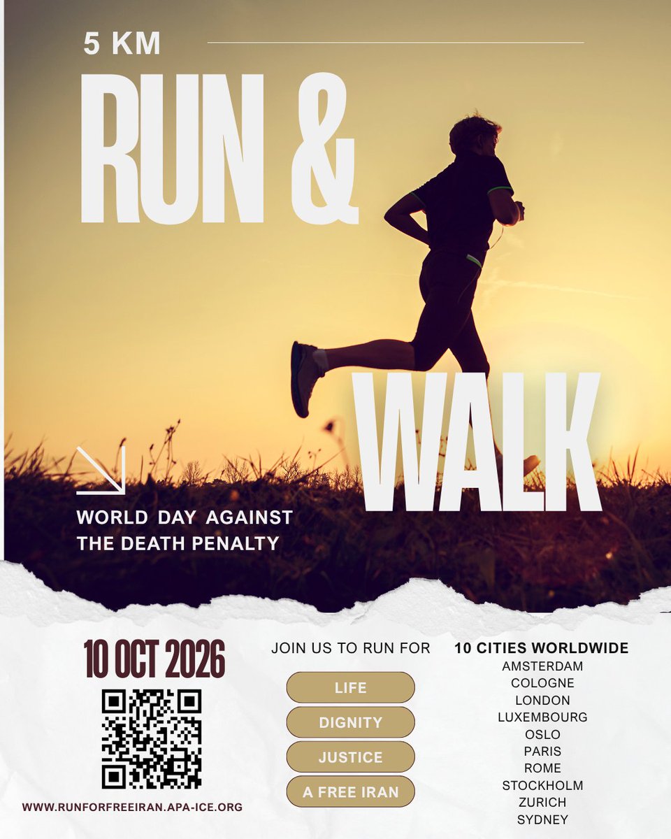 monanadi15's tweet photo. World day against the Death Penalty
Join us 10 OCT 2026 ✌️✌️✌️
#RunForLife
#Iran
😍👇👇 https://t.co/g6TET8JXCB