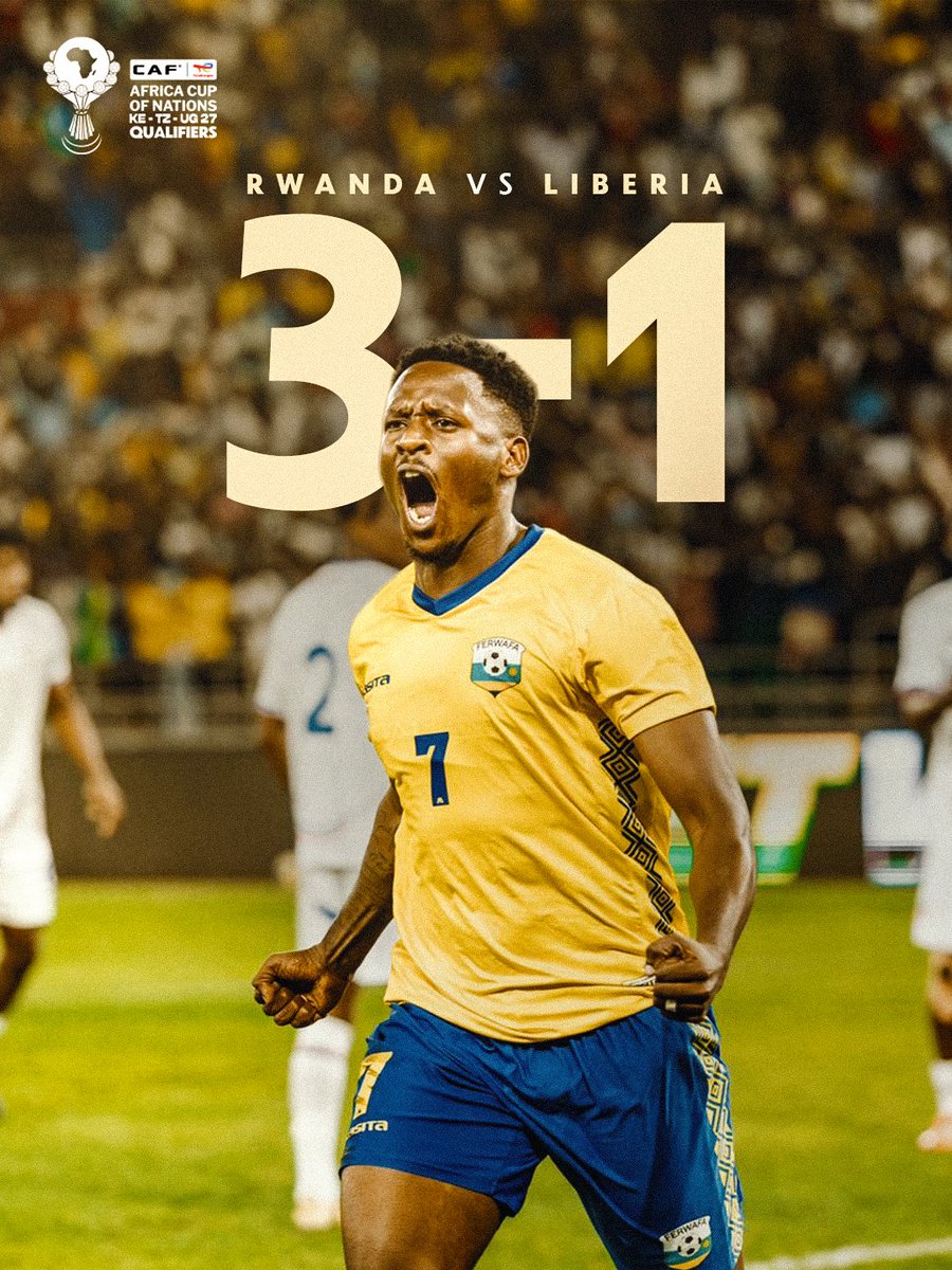CAF_Online's tweet photo. Rwanda win it big. Strong start to their qualifying campaign. 🇷🇼

#TotalEnergiesAFCON2027 https://t.co/MtmzbOdaVJ