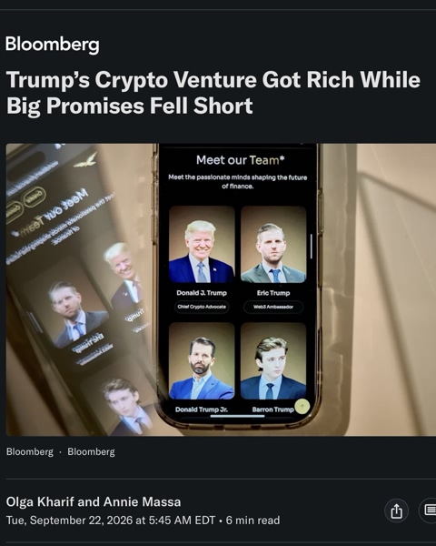 Moosetracks2012's tweet photo. Aave's lending deal with World Liberty never happened. Ethena's stablecoin never got used. Ondo's tokenized Treasuries never launched. What did happen: $594M added to Trump's net worth, an SEC case dropped, and a pardon. Read the pattern, not the pitch.  #TrumpsCorruptCongress https://t.co/8PPOq44wLO