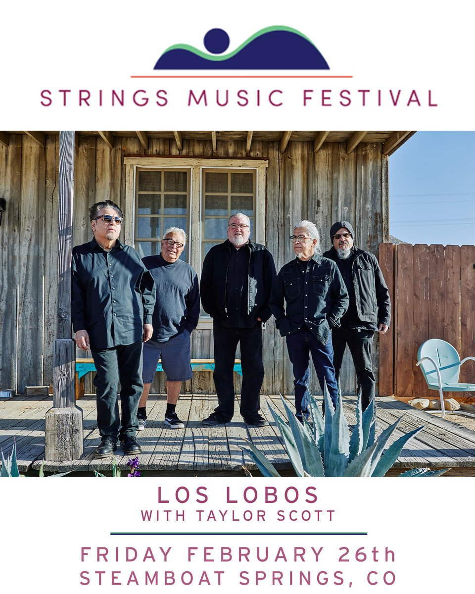 LosLobosBand's tweet photo. Los Lobos is heading to Steamboat Springs, CO, to take the stage at @StringsFestival in February 2027! 🎸

Tickets go on sale Friday, October 2 at 10am local time.

For more info on all upcoming tour dates, visit https://t.co/HsaqKOXUVK or click the link in bio 🎟️ #LosLobos https://t.co/6QZJzBZtgj