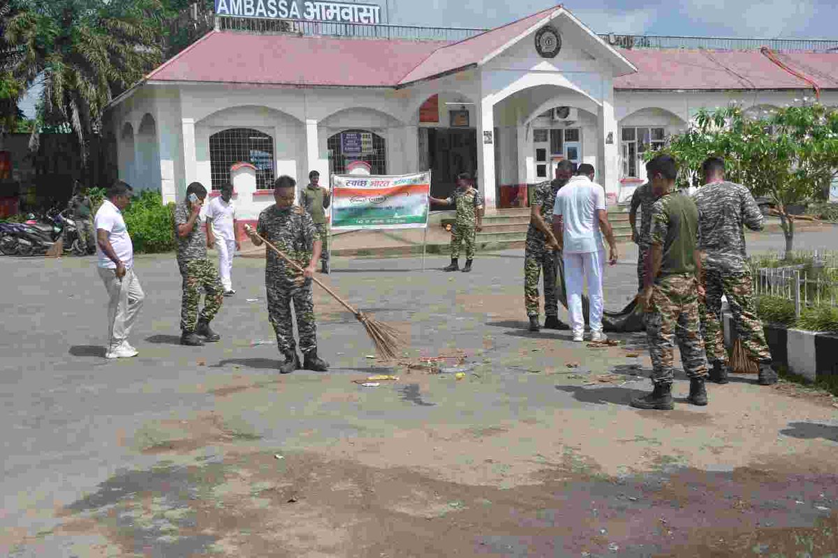 crpf140bn's tweet photo. 140 Bn CRPF Conducted Swachhata Abhiyan at Ambassa Bus stand and Railway Staion under the swachhata hi seva 2026 campaign. https://t.co/J5JQsAfpwd