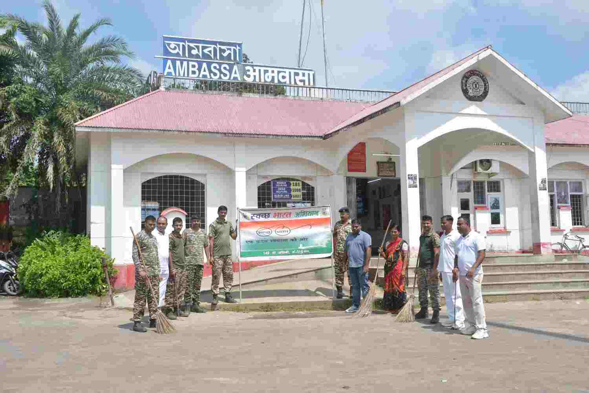 crpf140bn's tweet photo. 140 Bn CRPF Conducted Swachhata Abhiyan at Ambassa Bus stand and Railway Staion under the swachhata hi seva 2026 campaign. https://t.co/J5JQsAfpwd
