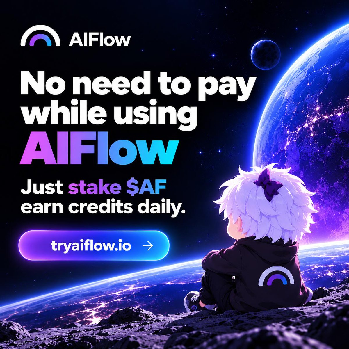tryaiflow's tweet photo. Why pay for AI when your $AF can pay for it?

Stake $AF.
Earn AI credits daily.
Use AIFlow without paying out of pocket.
Your stake powers your inference. ⚡

$AF → AI credits → AI inference https://t.co/JZ83Pk6Kmy
