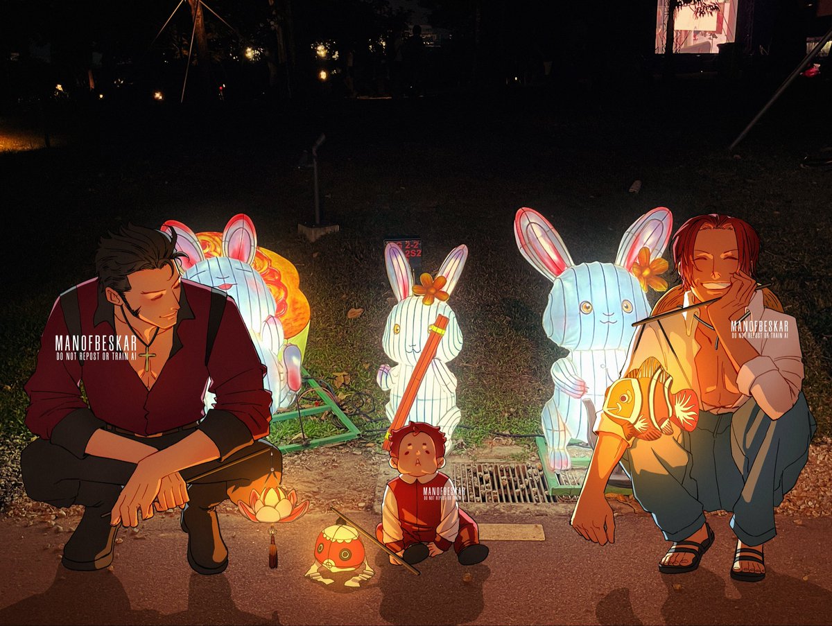 manofbeskar's tweet photo. mid autumn festival🏮 

🦅🍶 + ship baby oc 🧀 https://t.co/9jsTislijx