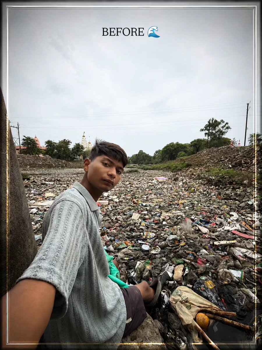 TodMccormiegk's tweet photo. At 20, Bittu Tabahi is cleaning a polluted river in his Indian village almost single-handedly. Despite infections and paying for supplies himself, he keeps returning—proving change can begin with one person. https://t.co/9Hn7C3obfL