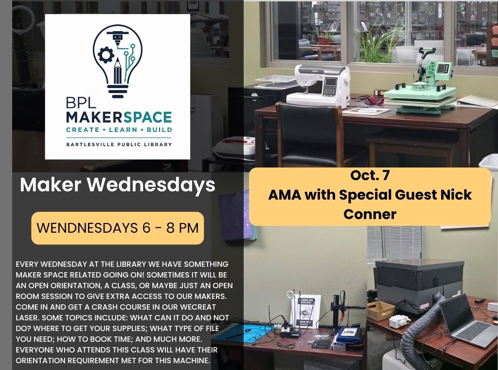 bvillelibrary's tweet photo. Join us next week!
#BPLibraryLife #makerspace https://t.co/sevNugzfuI