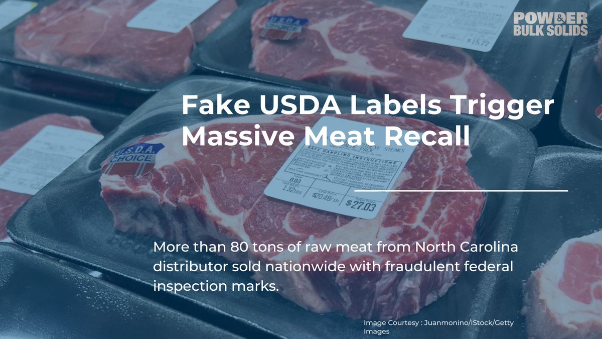 PowderBulkSolid's tweet photo. 🚨 Major Food Safety Alert: USDA Recalls 167,000-Plus Pounds of Meat Products

The USDA has issued a Class I recall — the most serious classification — for more than 80 tons of raw pork, beef, and goat products distributed nationwide with fake federal inspection labels.

Key Details: 
• 20-plus products from Star Meat Delivery Inc. affected 
• Products bore false establishment number "EST. 1363" 
• Distributed to retail and restaurant locations across the US 
• No confirmed illnesses reported yet

This recall follows two other notable USDA recalls of meat products made last month. 

For more info: https://t.co/hLuUtSHqBT