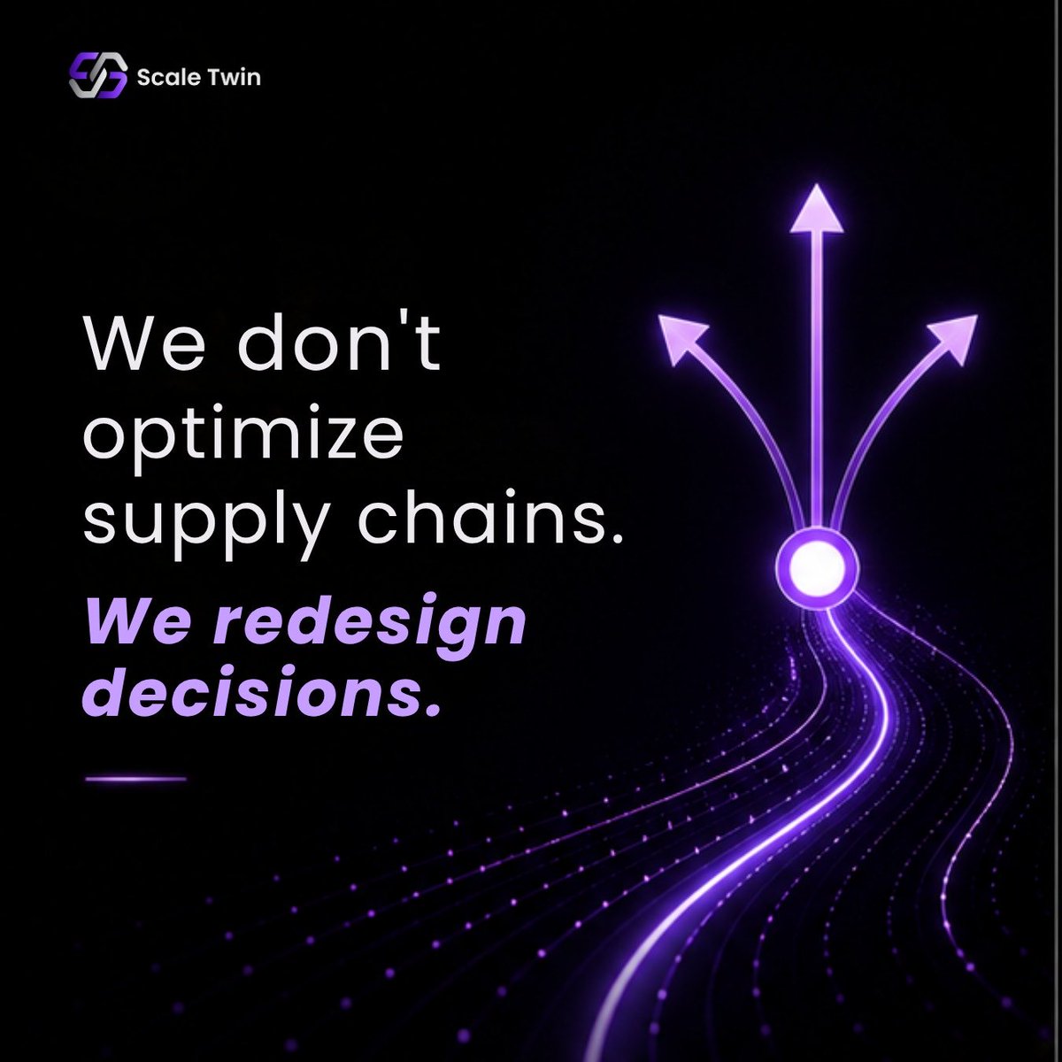scale_twin1's tweet photo. Most supply chain solutions focus on optimization only. We chose a different path.
Beyond optimizing processes, we focus on improving decision-making itself.
Because better decisions don’t just improve efficiency &amp; timing, they transform outcomes.

#ScaleTwin #DecisionMaking https://t.co/yEfASLH8vS