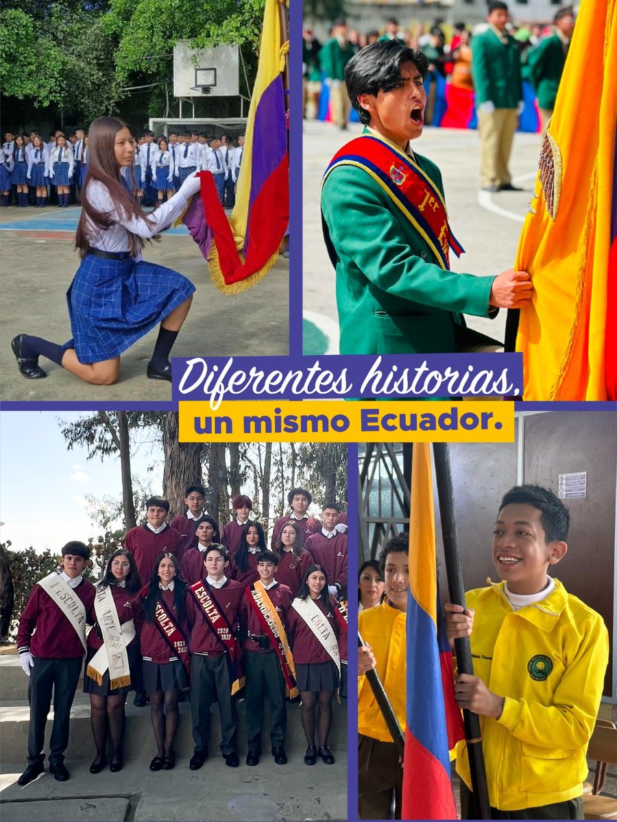 Educacion_Ec's tweet photo. Hoy, 261 mil estudiantes 👧🏻👦🏽 levantaron su mano frente a nuestra tricolor 🇪🇨 y reafirmaron su compromiso con el Ecuador.

En el #DíaDeLaBandera, estudiantes de Tercero de Bachillerato de todo el país, desde distintas culturas, historias y territorios, se unieron en un mismo sentimiento: el orgullo de ser ecuatorianos y el compromiso con su país.

🏫 Desde el Ministerio de Educación, Deporte y Cultura, acompañamos a nuestros estudiantes en estos momentos que fortalecen su identidad, reconocen la diversidad y nos recuerdan que el compromiso con el país también se construye desde las aulas.