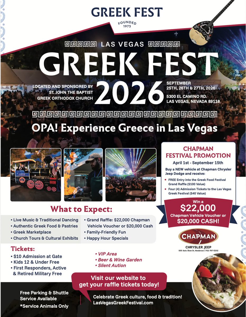 tipoflasvegas's tweet photo. We're excited to share that TIP of Southern Nevada is one of the nonprofit organizations benefiting from this year's Las Vegas Greek Fest this weekend! 🎉

If you're planning to attend, be sure to stop by and say hello at our TIP table in the wellness booth! https://t.co/unVIxXCqRF