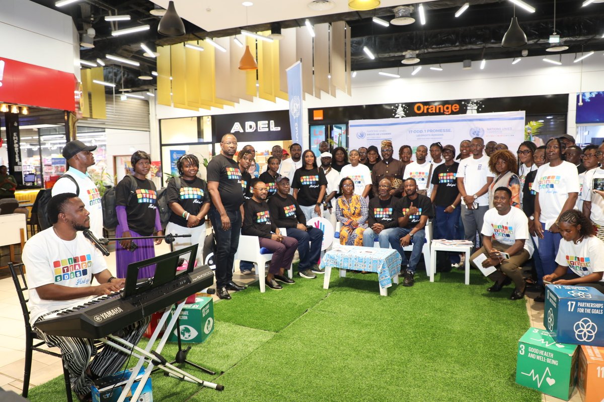UN_Cameroon's tweet photo. Opening the #SDGWeekofAction at #PlaYce, Yaoundé! 🇺🇳🇨🇲

UN Resident Coordinator @IssaSanogoUN, joined by a MINREX representative &amp; the Head of the UN Human Rights Centre for Central Africa, is engaging with youth, NGOs &amp; partners to inspire action for the SDGs &amp; the 2030 Agenda. https://t.co/ZsL3aLB25q