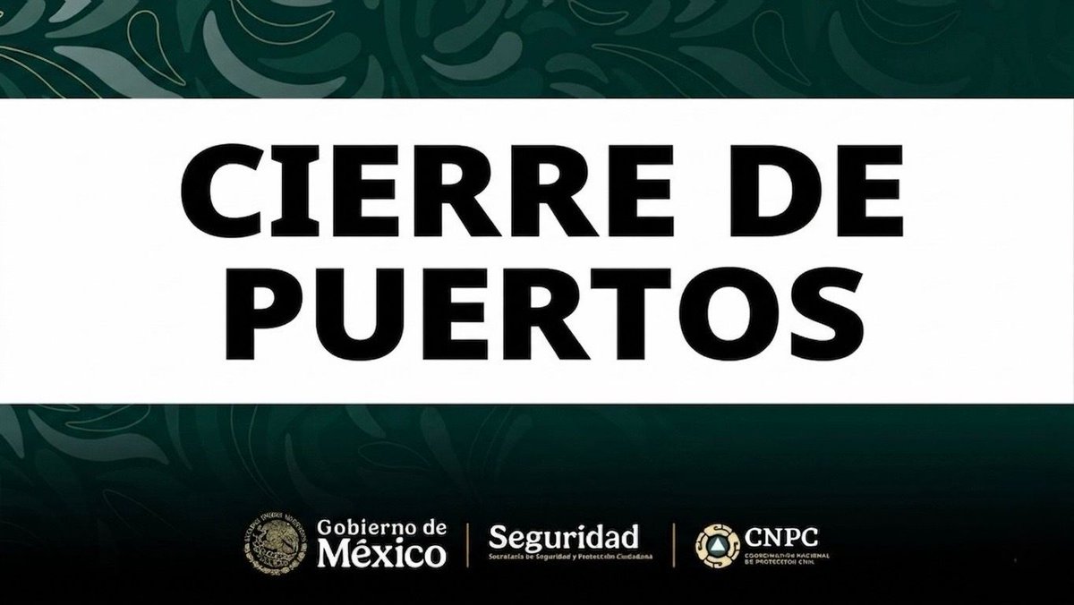 CNPC_MX's tweet photo. ⚠️@SEMAR_mx informa cierre de puertos debido al huracán #Polo, categoría 5:

🌊Océano Pacífico🌊

⛴️ - Embarcaciones mayores:
🔹 Michoacán: Lázaro Cárdenas.
🔹 Guerrero: Acapulco.

⛵ - Embarcaciones menores:
🔹 Baja California Sur: San José del Cabo y Cabo San Lucas.
🔹 Jalisco: Barra de Navidad.
🔹 Michoacán: Lázaro Cárdenas.
🔹 Guerrero: Acapulco.
🔹 Oaxaca: Puerto Escondido.

🔴Atiende las recomendaciones de autoridades. Evita riesgos en actividades marítimas, turísticas y ribereñas.

@laualzua
