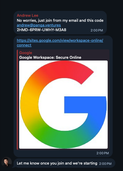 BlockchainDan's tweet photo. PSA: SCAMMER WARN https://t.co/2qIacQwV2x 

Approached me re: $SALVOR. Thought that I wrote Salvor- surely I'd be stupid enough to sudo a stranger's random terminal script.  

Created private tg... realized his error... Tried to delete evidence... too slow.  

tg: @andrewleebtc https://t.co/T5RtkZigT0