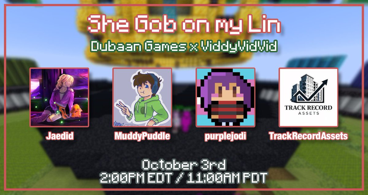 ItMightBeVid's tweet photo. Announcing She Gob on my Lin for Dubaan Games x ViddyVidVid !!

@JaedidLive @MuddyPuddle027 @purplejodi @ClutchSalt 

Watch them Shpirits it up in Dubaan Games x ViddyVidVid on Saturday, October 3rd at 2PM EDT / 7PM BST https://t.co/ecZ64y5kd1