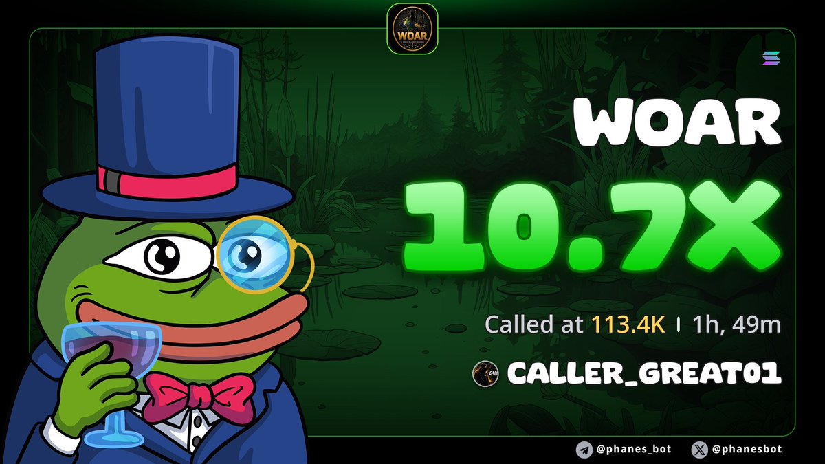 caller_great11's tweet photo. 10.7X form my call on $WOAR
CA 

YfiiXt4bBUTdFSYLfsdoM7q2GtJWbe4SbkuNnsRpump https://t.co/6dlDlYB1RR
