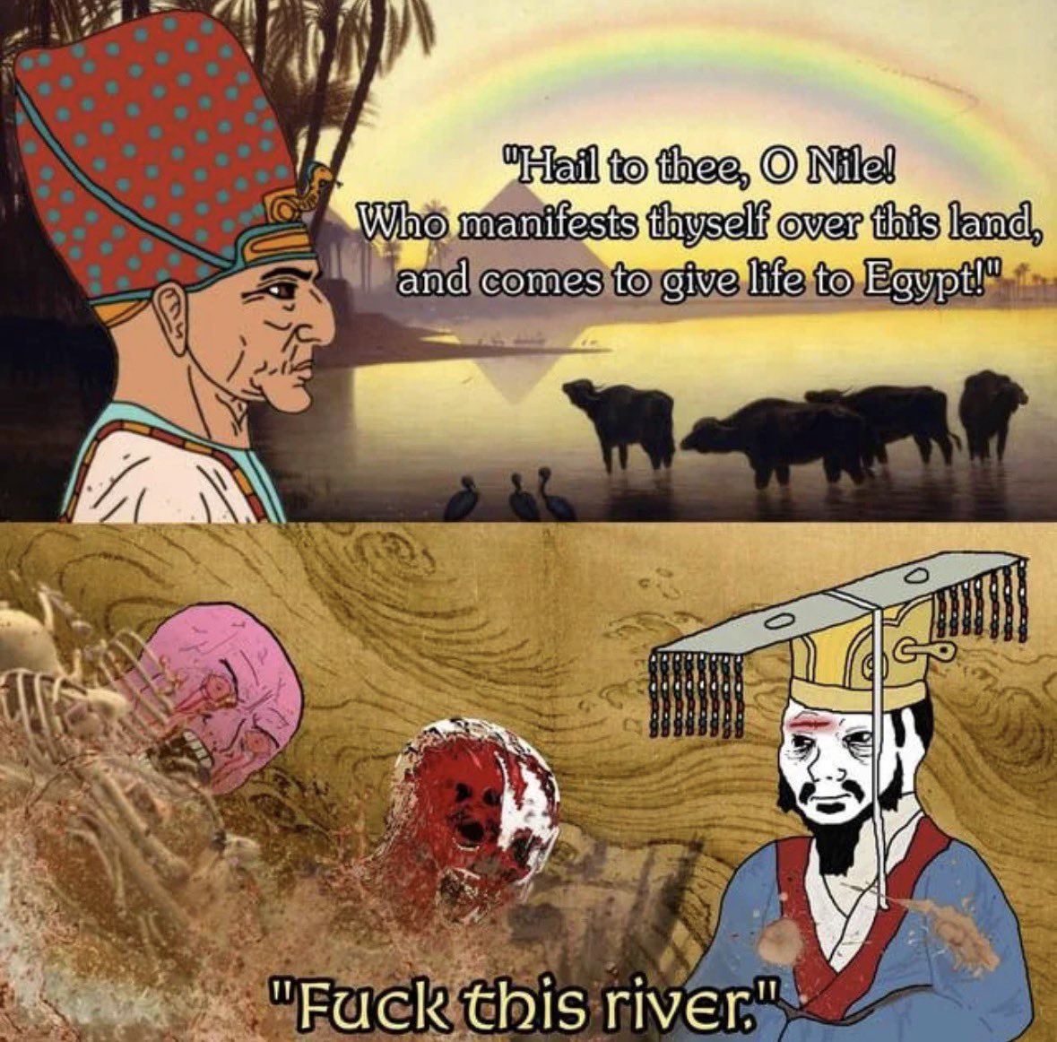 UpdatingOnRome's tweet photo. Nile vs Yellow River https://t.co/XGqN08hZPs